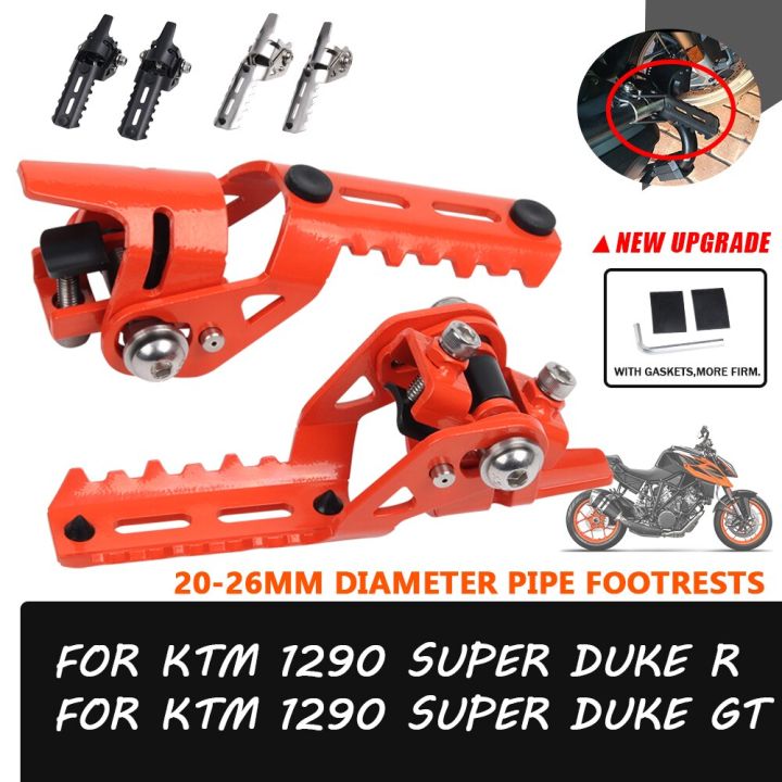 อุปกรณ์เสริมรถจักรยานยนต์ที่หนีบที่รองเท้าด้านหน้า20-26มม-ที่พักเท้าพับได้สำหรับ-ktm-1290-super-duke-gt-supertuke-1290-r-1290r