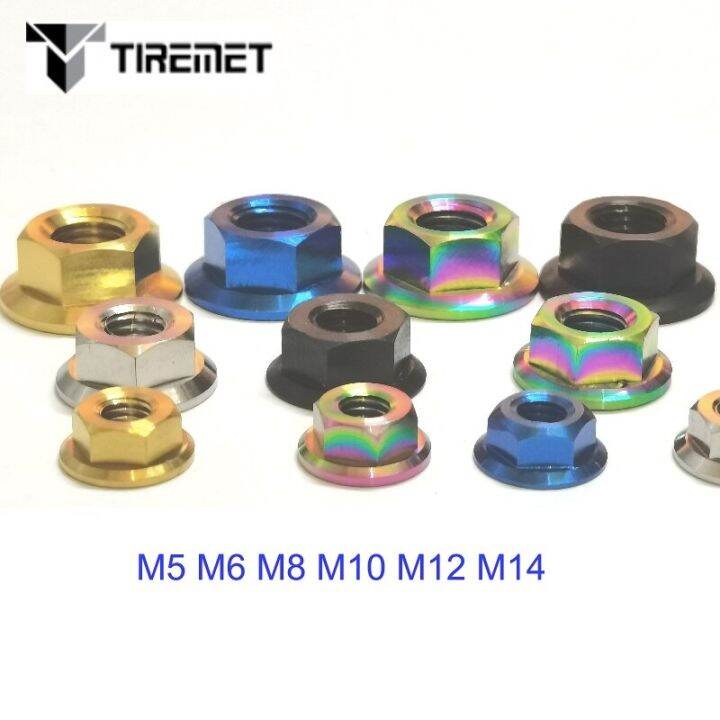 tiremet-m5-m6-m8-m10-m12-m14-titanium-flange-nuts-for-bicycle-motorcycle-car-nails-screws-fasteners