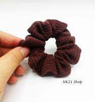 NK21 โดนัทรัดผม ไซส์มินิ หนังยางรัดผม สีน้ำตาล Mini Scrunchies,Scrunchies,Scrunchy,Hair accessories