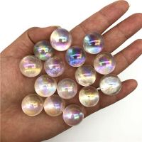 Beautiful Electroplated Rainbow Aura Crystal Sphere Ball Aura Titanium Quartz Natural Crystal Healing Home Decoration