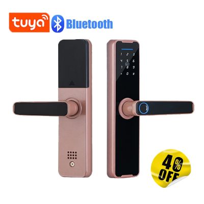 【YF】 Biometric Fingerprint Door Lock for Wooden DoorsBluetooth Electronic Tuya Smart Remote Keyless Unlocking Control