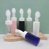 10pcs 100ml Foam Bottle Press Massage Scrub Silicone Brush Head Facial Cleanser Mousse Cosmetics Cleaning PET Soft Plastic Empty Travel Size Bottles C