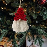 Macrame Hiasan Pohon Natal Hiasan Dinding Macrame Mini Boho Ornamen Natal Buatan Tangan Katun Tenun Dekorasi Perlengkapan Natal