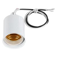 E27 Ceramic Screw Base Round LED Light Bulb Lamp Socket Holder Adapter metal Lamp Holder With Wire