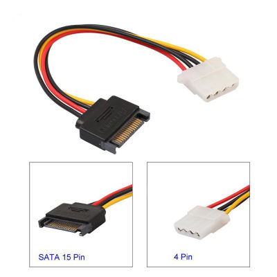 SATA 15 Pin Male To IDE Big 4pin Hard Disk Drive Power Cord Connector Cable