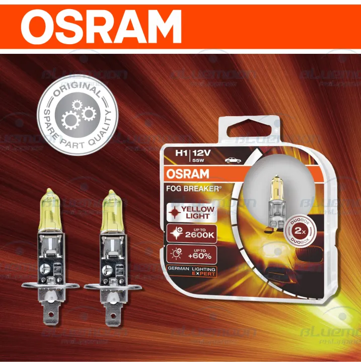 OSRAM Fog Breaker H1 12V 55W 2600K (Yellow) Car Bulb Fog Lamp ...