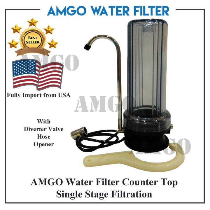 AMGO Single Water Filter Counter Top Single Stage Filtration With
