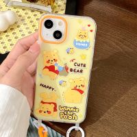 เคสโทรศัพท์ซิลิโคนนิ่มลายการ์ตูนวินนี่ช้อนส้อมมีดหมีพูห์เคสโทรศัพท์มือถือสำหรับ15 Pro Max 15 Plus 14 Pro Max 13 Pro Max Max เคสด้านหลังสำหรับ iPhone 12 Pro Max 11