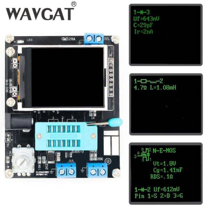 เครื่องทดสอบทรานซิสเตอร์ GM328A LCD WAVGAT ตัวเก็บประจุไฟฟ้าชนิดสองขั้ว