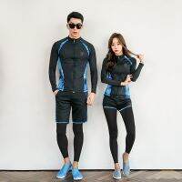 【TAKU Swimsuit】ผู้ชาย39; S แขนยาวซิปด้านหน้า Rashguard 3ชิ้นชุดว่ายน้ำเต็มร่างกายดำน้ำท่องชุดดำน้ำดูปะการังผู้หญิง5ชิ้นโยคะออกกำลังกาย Jogger สูท