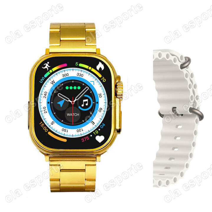 ใหม่-t10-ultra-gold-smart-watch-ultra-series-8-nfc-bluetooth-call-men-smartwatch-ผู้หญิง2023นาฬิกา-ultra-wireless-charge-สำหรับ-apple