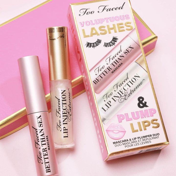 Too Faced Voluptuous Lashes & Plump Lips Mascara & Lip Set | Lazada ...