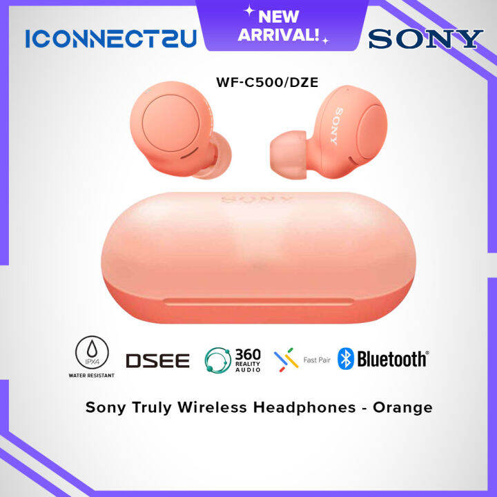 Sony Wf C500dze Truly Wireless Headphones Orange Lazada 7468