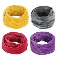 ❍☌  Velvet Autumn Winter Scarf for Boys Girls Women Men Kids Thick Elastic Mufflers Children Neck Warmer Ring Baby Scarf