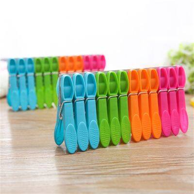 24PC Large Clothes Pegs Plastic Clips For Beach Towels Hanging Clothespins Prevents Towels Blowing Underwear Sock Clips BL5