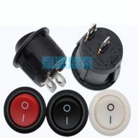 20PCS/Lot Round Rocker Boat Switch 2Pin 2P 2 Position 6A/250V Red/Black/White 20mm  Power Points  Switches Savers