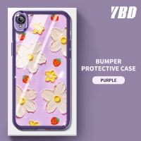 YBD【ด้วยเลนส์ฟิล์ม】เคสโทรศัพท์ Vivo Y91C Y90 Y91i Y1S โทรศัพท์กรณีซิลิโคนภาพวาดสีน้ำมันดอกไม้รูปแบบสาวสไตล์โทรศัพท์กรณี