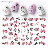 1PCS Disney Winnie the Pooh Mickey 3D Adhesive Nail Art Sticker Pink Minnie Nail Decoration Decal Text Nail Art Slider