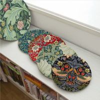 ♣ↂ☍ William Morris Strawberry Round Chair Cushion Soft Office Car Seat Comfort Breathable 45x45cm Cushion Pads