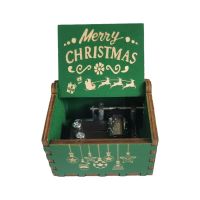 Merry Christmas Music Box Christmas Wooden Hand Crank Gifts Music Birthday New Box Year Christmas Present Gifts Decoration M9y7