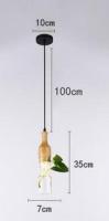 Modern LED plant pendant lights wood glass bottle lustres luminaire industrial decor hanging lamp E27 led lampara lighting