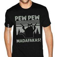 Stylish Vintage Retro Cat Pew Pew Madafakas Funny Cat Pew Pew Madafakas T Shirt Printing Custom Black Tees Best Gift