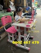 BÀN HỌC SINH LẮP RÁP MÀU HỒNG- CHỐNG GÙ THÔNG MINH