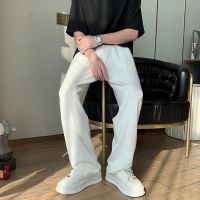 Mens white pants, mens pants, loose, straight American wide pants, white wide leg pants, casual pants