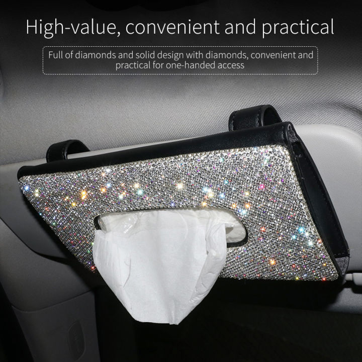 chic-car-tissue-box-bling-crystal-diamond-car-sun-visor-hanging-holder-auto-interior-tissue-storage-case-napkin-case