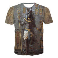 ฟาโรห์ Anubis เสื้อยืดลึกลับย้อนยุค3D พิมพ์ O-คอผู้ชายผู้หญิงแฟชั่นขนาดใหญ่เสื้อยืดเด็กเด็กอียิปต์ฟาโรห์ท็อปส์ประเดิมใหม่