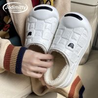 Men Fur Slippers Waterproof Winter Warm Plush Household Slides Indoor Home Women Thick Sole Footwear Non-Slip Couple Sandals