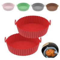 Air Fryer Silicone Baking Tray Reusable Basket Mat Non-Stick Round Microwave Pads Baking Mat Oven Air Fryer Liner Dropshipping