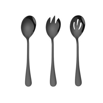 3Pcs Spoon Fork Set Salad Serving Mix Spoons Hot Pot Porridge Tool Public Restaurant Serving Kitchenware Using Buffet Utensil