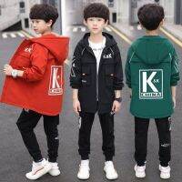 Boys Windbreaker Jacket Zipper Western Style Big Boy 2022ฤดูใบไม้ผลิและฤดูใบไม้ร่วง New Boy Children S Top Casual Sports Jacket Jacket Korean Version Mid-Length Windbreaker