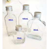 ขวดแก้วใส ขนาด 30ml., 60ml., 85ml., 105ml. ฝาอลูสีเงิน สำหรับทำก้านไม้หอมระเหย Reed diffuser