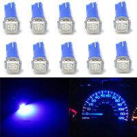 แผงหน้าปัดแดชบอร์ด1SMD LED สีฟ้าทรงลิ่ม T5 70 73 74 12โวลต์10ชิ้น