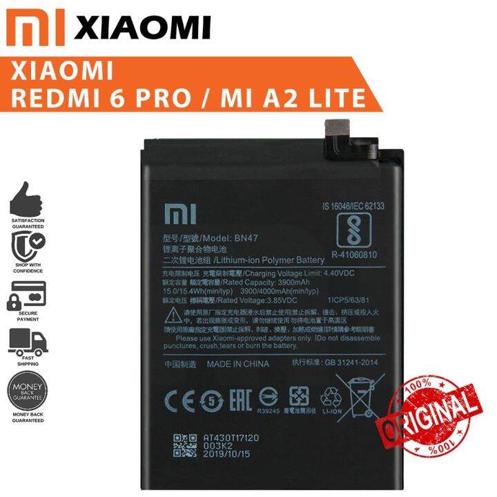 Dx Xiaomi Redmi 6 Pro Mi A2 Lite Battery Model Bn47 Original Equipment Manufacturer Lazada Ph