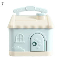 microgood Coin Bank Toy Key Lock Ornamental Plastic House Money Box Banknotes Coins Holder for Kids new Years gift