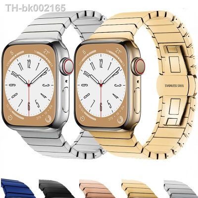 △ Metal strap For Apple watch 8 7 45mm 41mm Ultra 49mm Stainless steel butterfly buckle band For iwatch 6 5 4 3 SE 44mm 42mm 40mm