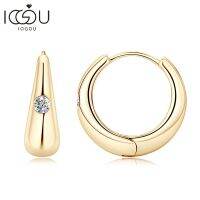 IOGOU Real 2.5Mm Moissanite Huggie Hoop Earrings For Women Silver 925 Thick Chunky Hoops Earrings Trend 2023 Birthday Jewelry