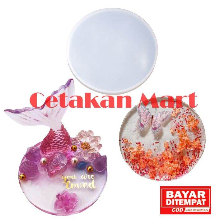 CMart Cetakan Resin Epoxy Craft DIY Coaster Tatakan Mangkok Bulat 18 Cm ...