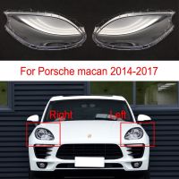 ฝาครอบไฟหน้ารถสำหรับ Porsche Macan 2014-2017ฝาครอบไฟหน้าโปร่งใสโป๊ะ Lampu Depan Mobil เปลือกเลนส์กระจก