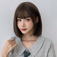 [0727]YWQJ-JF Wig Female Short Hair Korean Style Bob Haircut Cute Comic Bangs round Face Girl Collarbone Length Haircut Full-Head Wig Bobhaircut GKLR at