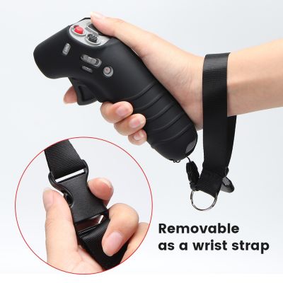 ”【；【-= Drone Handle Protective Case Cover Hanging Strap Silicone Sleeve Combo For DJI FPV Remote Control Accessories