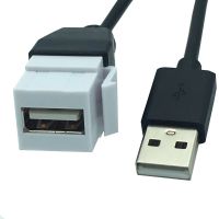 Keystone Jack Coupler Connector Cable Adapter USB 2.0 A Male to A Female Extension Converter 0.2m