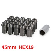 [HOT JIAZZAQQMGW 555] โลหะผสมอลูมิเนียม7075 T6 19HEX รังสีล้อถั่ว Lug Nuts M12x1.5 M12x1.25ความยาว42มม. 7ด้านล็อคถั่ว Anti Theft Security Key