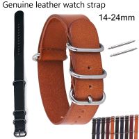 （Bar watchband）GenuineNato ZULUBand เปลี่ยน Cowhide RetroWatch สาย Wristwith14mm 16 18 20มิลลิเมตร22 24มิลลิเมตร