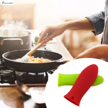 Silicone Hot Handle Holder, Potholder for Cast Iron Skillets, Rubber Pot  Handle Sleeve Heat Resistant for Frying Pans & Griddles Sleeve Grip Handle