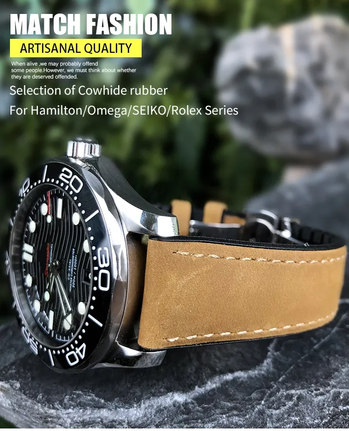 Original high quality High Quality Leather Silicone Watchband 22mm 20mm 21mm  Fit for ˉˉOmegaˉ Seamaster ˉHamiltonˉ Seiko SKX IWCˉ Watch Pilot Rubber  Strap | Lazada PH