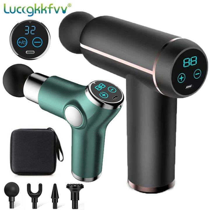 LCD Display Massage Gun Portable Percussion Pistol Massager Body Neck ...